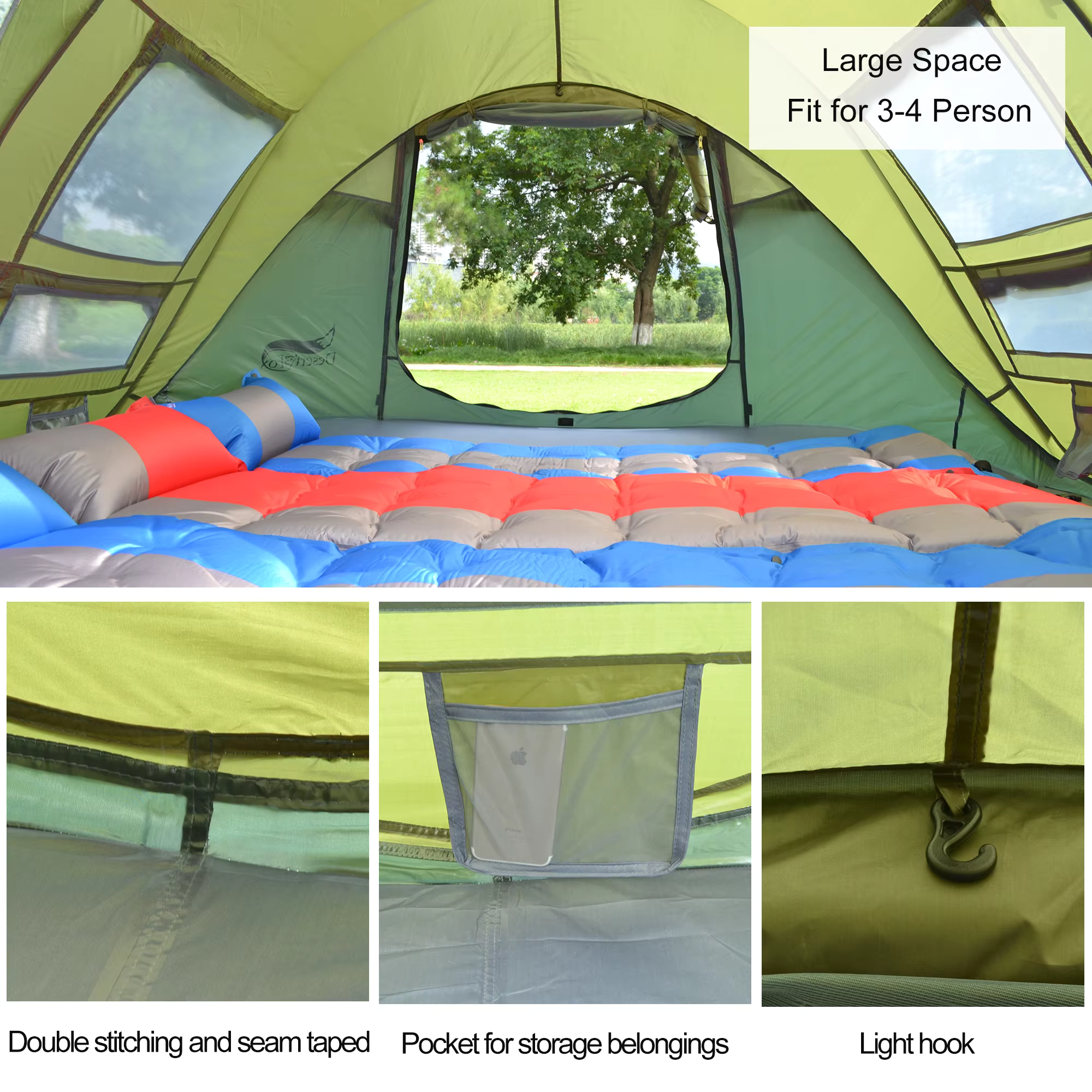 4-Person Outdoor Tent - Automatic Opening Design